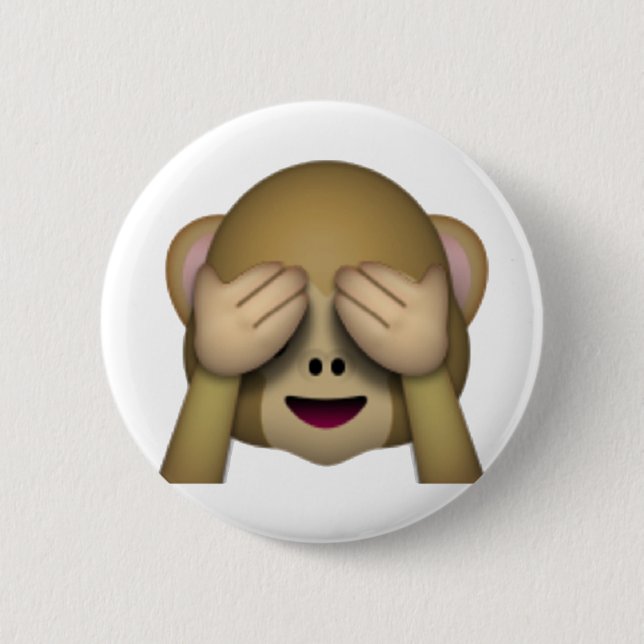 Badge Rond 5 Cm Voir No Evil Monkey - Emoji (Devant)
