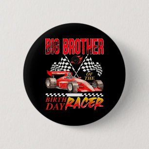 Badge Rond 5 Cm Voiture de course Grand frère du coureur d'anniver
