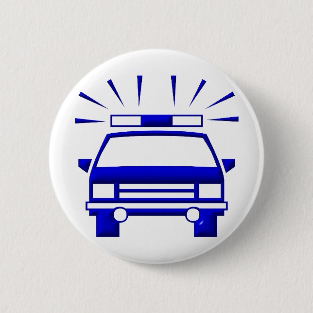Badge Rond 5 Cm Voiture de police (Devant)