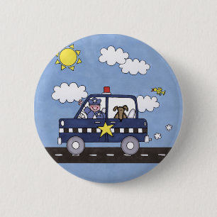 Badge Rond 5 Cm Voiture de police