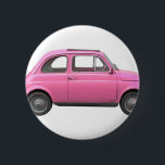 Badge Rond 5 Cm Voiture italienne vintage de Fiat 500 roses<br><div class="desc">Voiture italienne vintage de Fiat 500 roses</div>