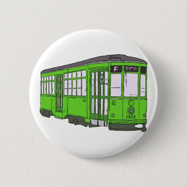 Badge Rond 5 Cm Voitures de Trolleycar de tram de tramway de (Devant)