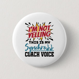 Badge Rond 5 Cm Voix de l'entraîneur Synchro de natation synchroni