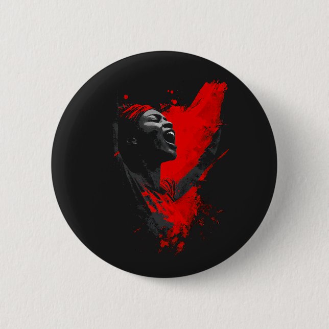 Badge Rond 5 Cm Voix en rouge (Devant)