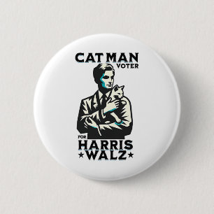 Badge Rond 5 Cm Voix Homme Cat Pour Harris Wheimer Waltz