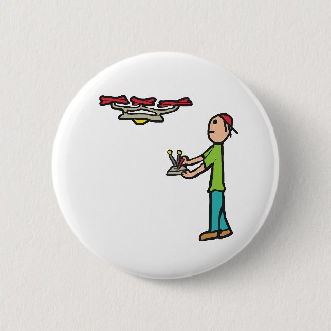 Badge Rond 5 Cm Vol de drone (Devant)