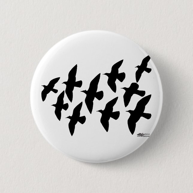 Badge Rond 5 Cm Vol de pigeons (Devant)