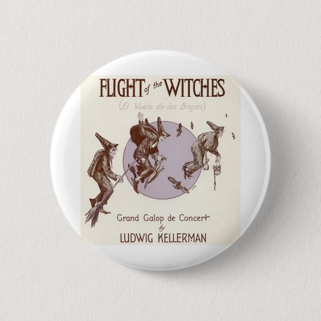 Badge Rond 5 Cm Vol des sorcières (Devant)