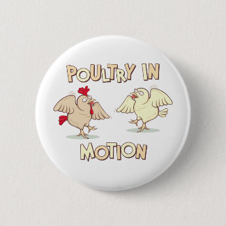 Badge Rond 5 Cm Volaille dans le mouvement