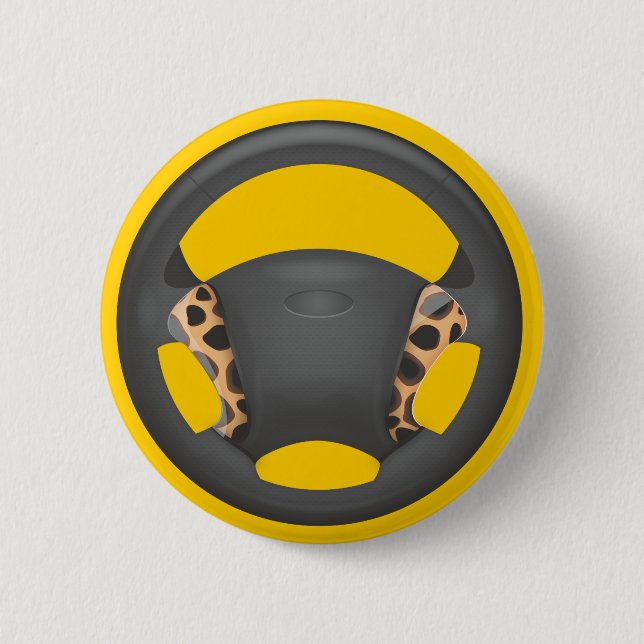 Badge Rond 5 Cm Volant à motif de guépard (Devant)