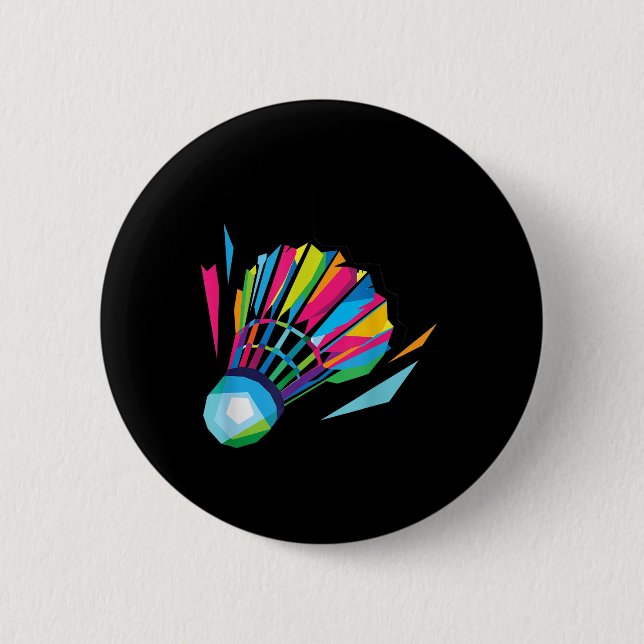 Badge Rond 5 Cm Volant de Badminton Badminton  (Devant)