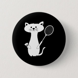 Badge Rond 5 Cm Volant de badminton Chat Homme Femme Enfants