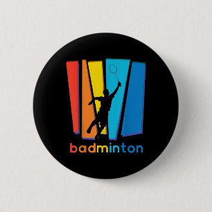 Badge Rond 5 Cm Volant de badminton coloré Art Sports