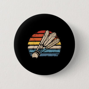 Badge Rond 5 Cm Volant de Badminton Coucher de Soleil en détresse