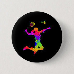 Badge Rond 5 Cm Volant de badminton, Joueur de badminton, Filles,