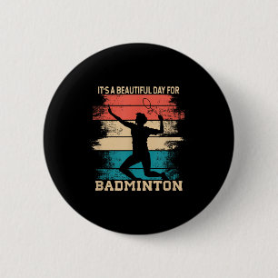 Badge Rond 5 Cm Volant de badminton Raquette Joueur de badminton