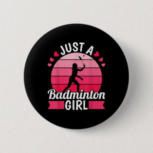 Badge Rond 5 Cm Volant de Badminton Raquette - Raquette Juste Un B