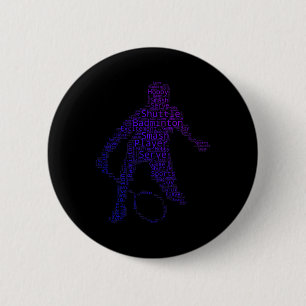 Badge Rond 5 Cm Volant de squash badminton femmes hommes