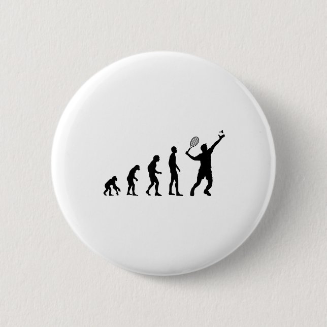 Badge Rond 5 Cm Volant d'évolution de badminton drôle  (Devant)
