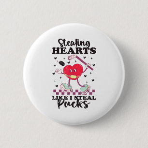 Badge Rond 5 Cm Voler des cœurs comme je vole des palets drôle Sai
