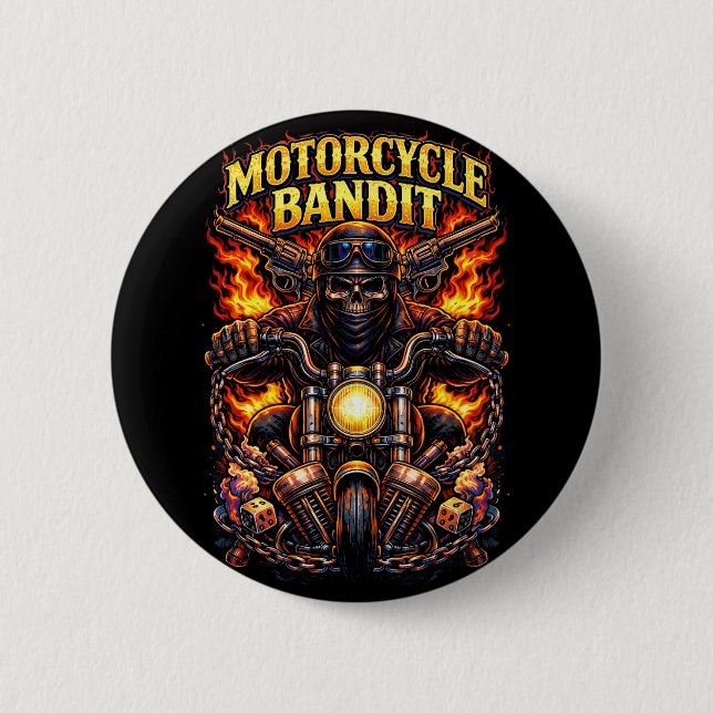 Badge Rond 5 Cm Voleur à moto (Devant)