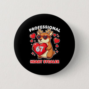 Badge Rond 5 Cm Voleur de cœur professionnel Saint-Valentin 67 Mem