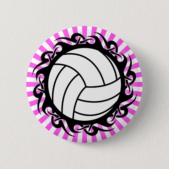 Badge Rond 5 Cm volley-ball tribal (Devant)