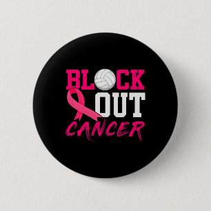Badge Rond 5 Cm Volleyball Cancer du sein Sensibilisation Bloquer 