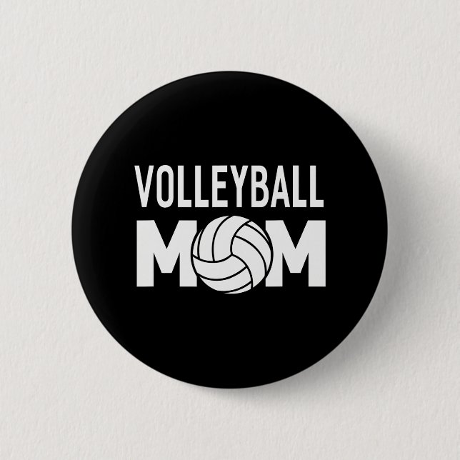 Badge Rond 5 Cm Volleyball Maman Femmes Sport Drôle (Devant)