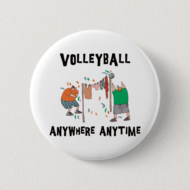 Badge Rond 5 Cm Volleyball n'importe où n'importe quand (Devant)