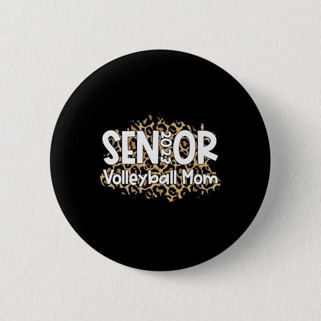 Badge Rond 5 Cm Volleyball Senior Mom Volleyball Maman Graduation  (Devant)