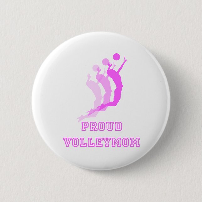 Badge Rond 5 Cm VolleyChickProudMomDark (Devant)