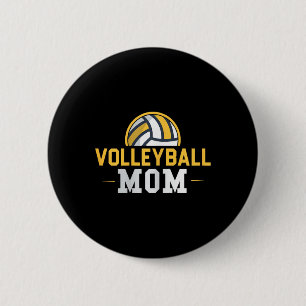 Badge Rond 5 Cm Volleyll Maman Funny Sports Entraîneur Fier Mama M