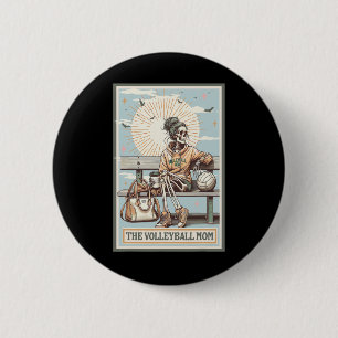 Badge Rond 5 Cm Volleyll Mom Skeleton Tarot Card Jeu Jour Moth