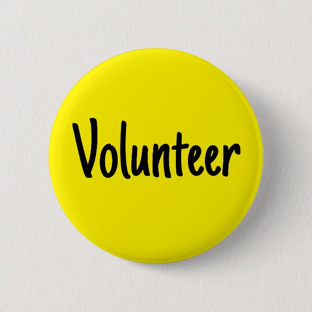 Badge Rond 5 Cm Volontaire Jaune (Devant)