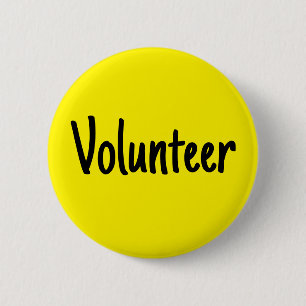 Badge Rond 5 Cm Volontaire Jaune