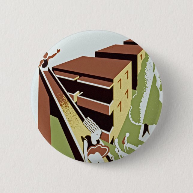Badge Rond 5 Cm Vos Enfants Aiment Ces Maisons À Basse Location (Devant)