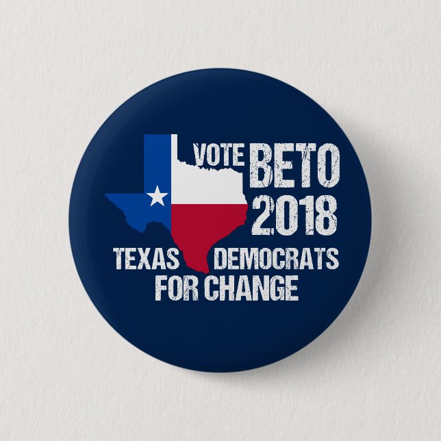 Badge Rond 5 Cm Vote Beto 2018 Sénat Texas Democrats (Devant)