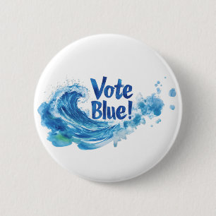 Badge Rond 5 Cm Vote bleu