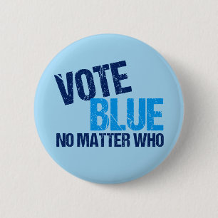 Badge Rond 5 Cm Vote Bleu Peu Importe Qui