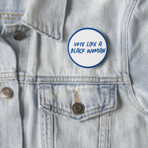 Badge Rond 5 Cm Vote Blue 2024 Comme Un Bouton De Femme Noire
