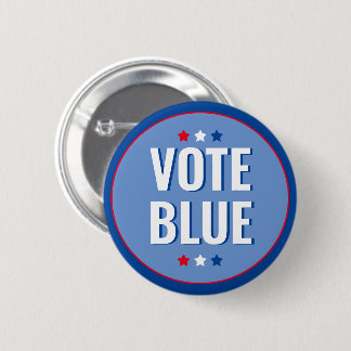 Badge Rond 5 Cm Vote Blue Bold Blue White Election