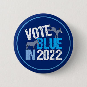 Badge Rond 5 Cm Vote Blue en 2022 Démocrate Donkey Élection de mi-