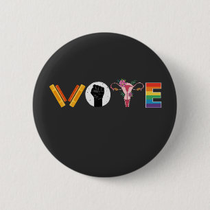 Badge Rond 5 Cm VOTE Books Uterus LGBT Support