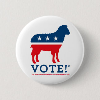 Badge Rond 5 Cm Vote ! Bouton de logo de partie de moutons