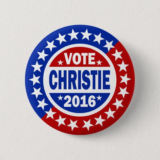 Badge Rond 5 Cm Vote Christie 2016 (Devant)