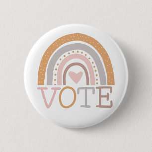 Badge Rond 5 Cm Vote   Cute Pastel Rainbow Text Design