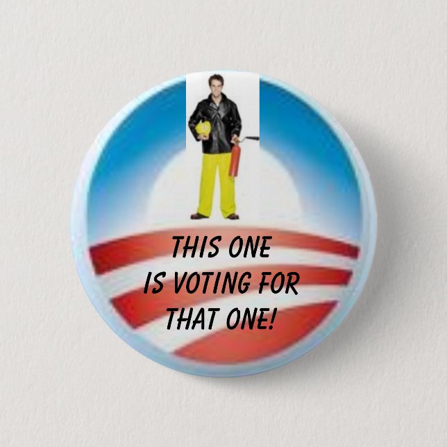 Badge Rond 5 Cm Vote de pompiers pour celui-là - customisé (Devant)