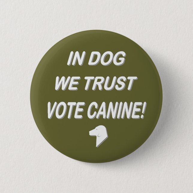 Badge Rond 5 Cm Vote Dog avec texte blanc (Devant)