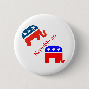 Badge Rond 5 Cm Vote Élection Républicain Étoiles Rayures États-Un